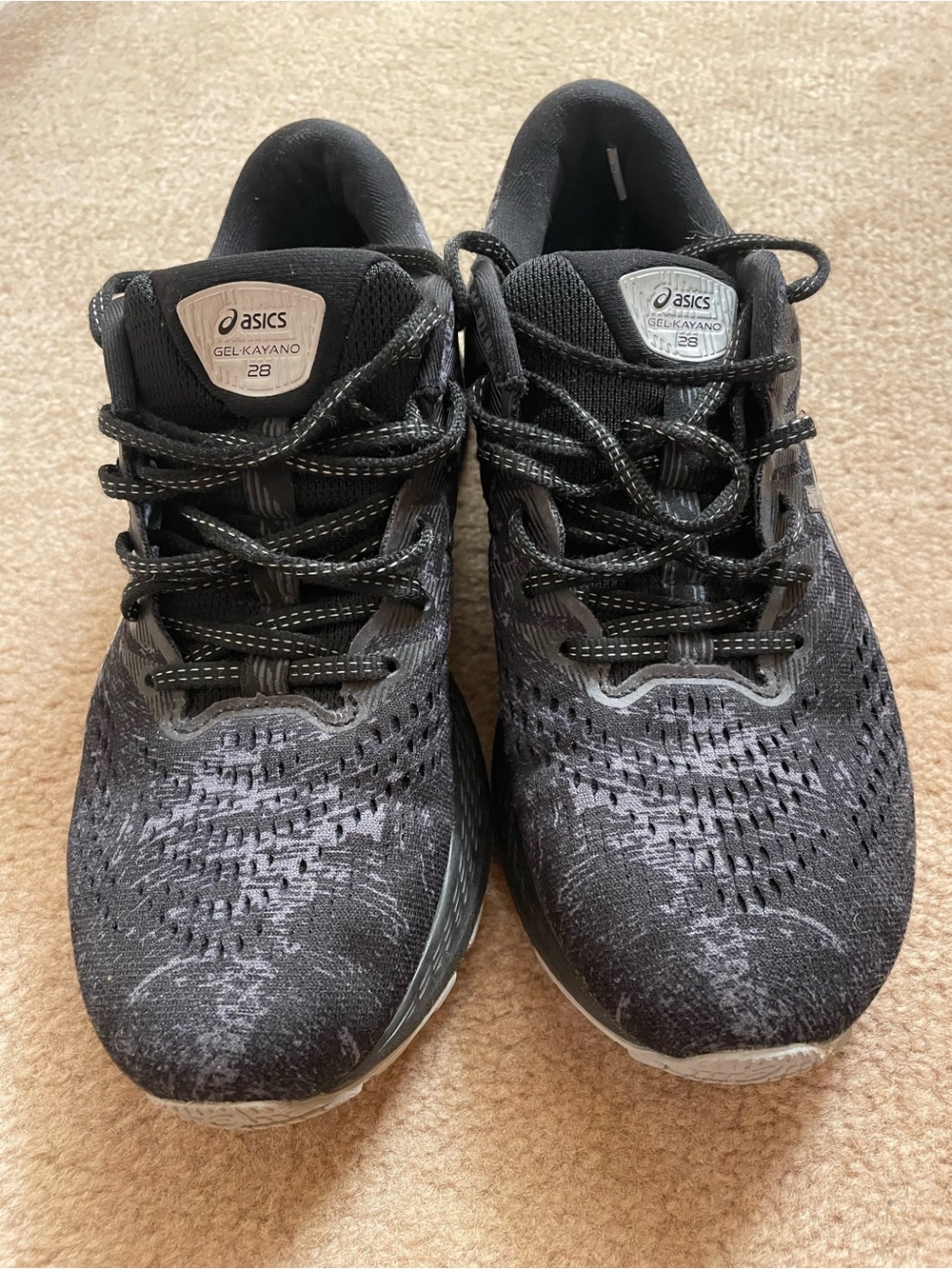 ASICS Black and Gray GEL-Kayano 28 Men's Running Shoes